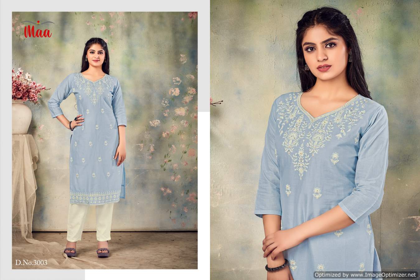 Maa Senorita Fancy Ethnic Wear Cotton Embroidery Kurti Collection